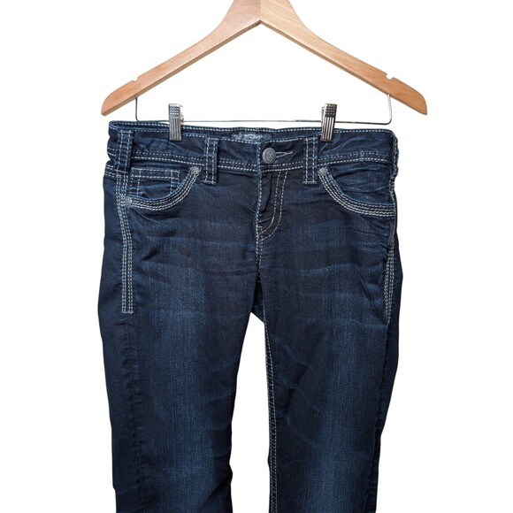 Silver Jeans Co Womens Straight Leg Jeans W29 L32 Blue Denim Western Glove Works - Picture 2 of 9